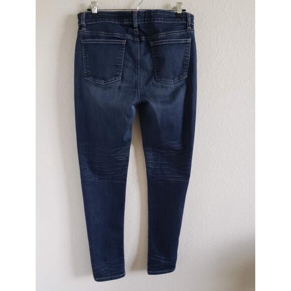 Eileen Fisher Woman Size 10 Jeans Dark Wash Stretch Slim Comfort Midrise - Picture 2 of 5